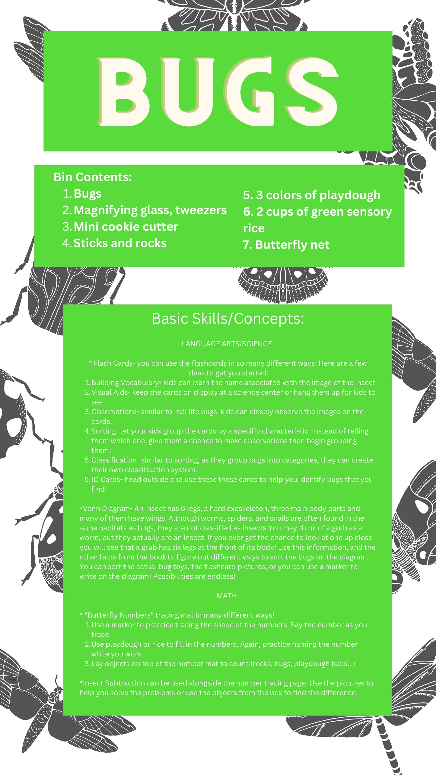Bugs Laminated Learning Guide