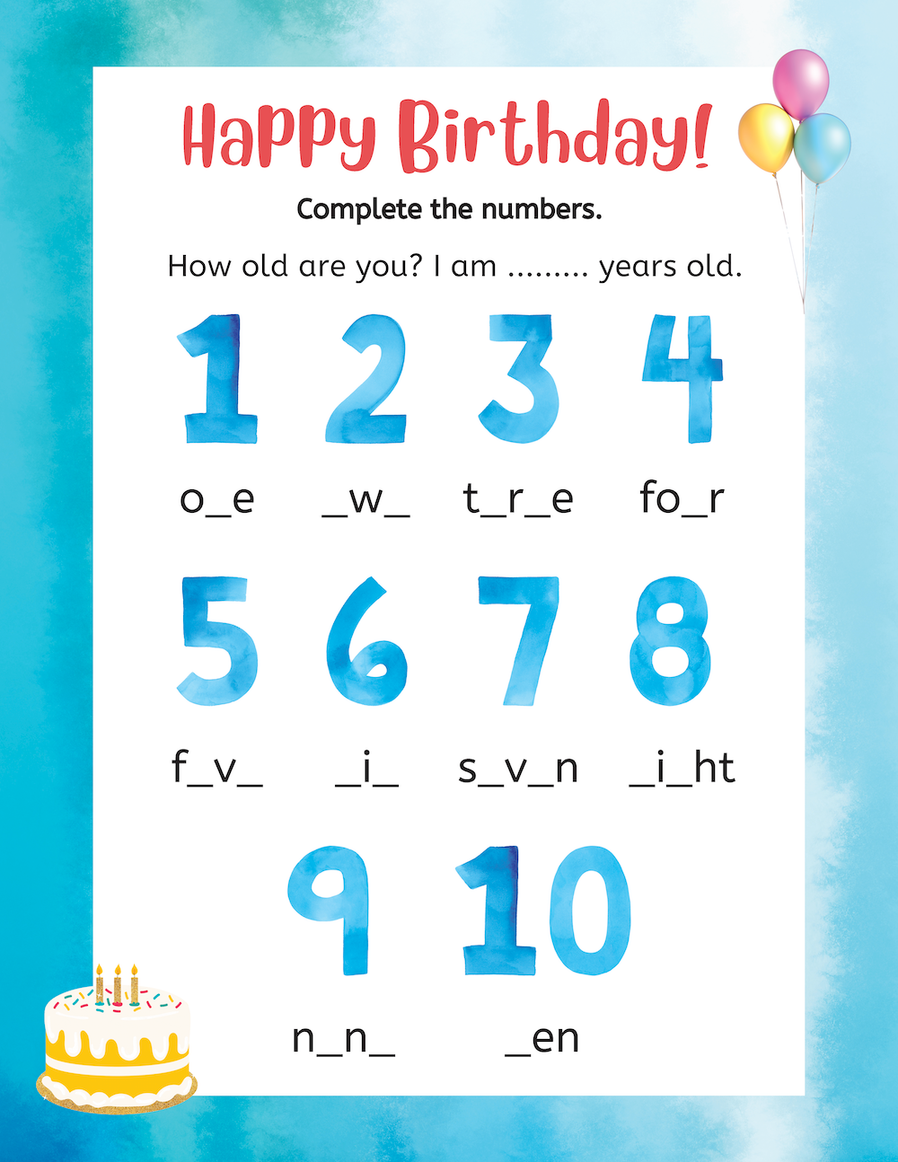 Happy Birthday Laminated Learning Guide