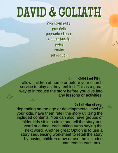 David and Goliath Laminated Learning Guide